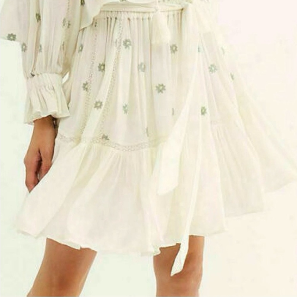 Free People Floral Embroidered Mini Skirt, XL, NWOT